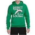 thumbnail image 2 of Wild Bobby Respect The Locals Save Our Oceans Dolphin Animal Lover Unisex Graphic Hoodie Sweatshirt, Kelly, XX-Large, 2 of 6