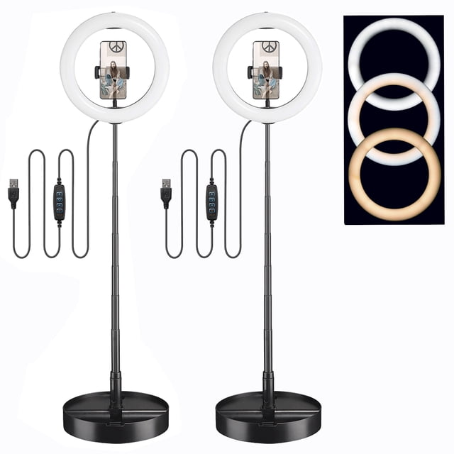 Yescom 2 Pack 10 Folded Selfie LED Ring Light Portable Dimmable for Makeup YouTube