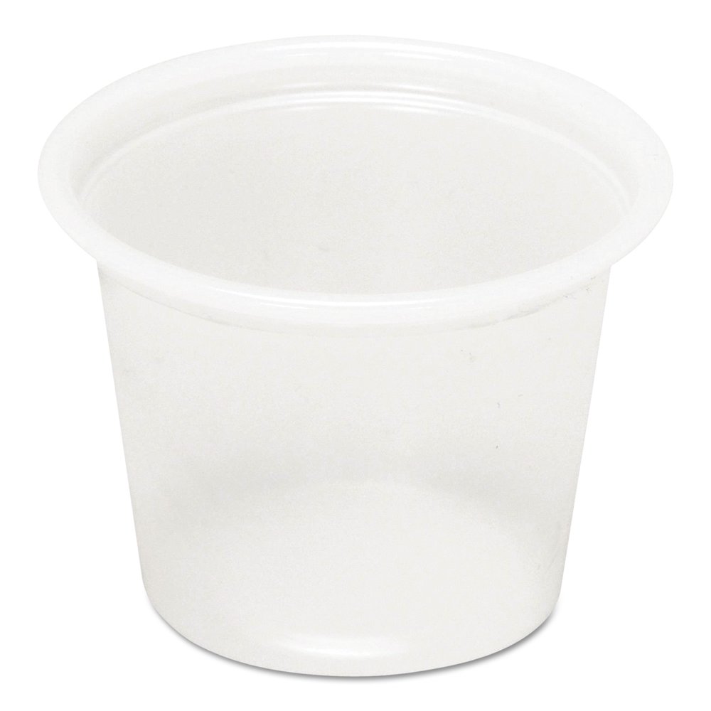 Pactiv Plastic Soufflé Cups, 1 oz, Translucent, 5000/Carton PCTYS100