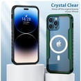 thumbnail image 6 of Slim Transparent Case for iPhone 15 Pro Max Magnetic Cover Compatible with MagSafe, Military Grade Protection Shockproof Anti-Scratch Crystal Clear Phone Case for iPhone 15 Pro Max, Green, 6 of 9