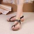 thumbnail image 4 of Mepaouo Womens Sandals Comfortable Bohemian Beaded Dressy Flip Flops Elastic Ankle Strap Slip on Shoes, 4 of 6