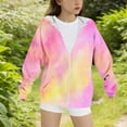 thumbnail image 4 of KyCheLot Girls Fall Jackets with Pockets Gardient Tie-Dye Print Loose Full Zip Long Sleeve Hoodie Outerwear 6-15Years, 4 of 4
