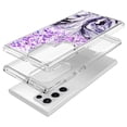thumbnail image 3 of Samsung Galaxy S22 Ultra Case, Rosebono Hybrid Bling Glitter Sparkle Epoxy Graphic Marble Colorful Silicone Skin Cover Armor Case for Samsung Galaxy S22 Ultra (Purple), 3 of 6