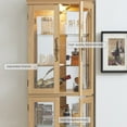 thumbnail image 4 of Eyisean 71" Lighted Curio Cabinet, Glass Display Cage with 6 Adjustable Shelves, Tempered Glass Doors, Light Bulb Included, Wine Bar Cabinet for Living Room Liquor Storage, 4 of 12