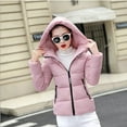 thumbnail image 3 of Tejiojio Coats Womens Quilted Padded Puffer- Bubble Winter Coat Hooded Jacket Warm Plus, 3 of 7