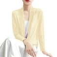 thumbnail image 4 of Cardigan Sweaters for Women Hemlock Long Sleeve Ice Silk Knit Skirt V Neck Cardigan Sweater, 4 of 5