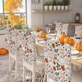 thumbnail image 2 of Fall Pumpkin Chair Covers Set of 6 Cozy Days Coffee Maple Leaf Nuts Vintage Chair Back Covers Stretch Removable Washable Slipcovers Protector for Dining Room Kitchen Party Decor, 2 of 5