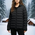 thumbnail image 4 of Zedker Winter Coats For Women Plus Size Winter Warm Loose Plush Zip Hooded Jacket Coat Women's Winter Thicken Puffer Coat Plush Cotton Warm Jacket Black XL, 4 of 7