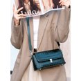 thumbnail image 3 of Genuine Cowhide Leather Women's Crocodile Embossed Shoulder Bag, Flap Crossbody Satchel Purse, 3 of 7