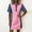 Pink, variant on Ovbmpzd Casual Summer Dresses for Women Imitation Denim Dark Gray Loose Fitting Collared Mini Shift Womens Dresses