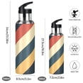thumbnail image 2 of Yayeee 20oz Insulated Water Bottle Double Wall Stainless Steel with Flip Straw Lid, Beige Stripes, 2 of 7