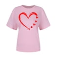 thumbnail image 5 of ChaoHeng Ladies Tops under $10 Summer T-Shirt Dresses for Women Ladies' Valentine's Day Love Printed Round Neck Short Sleeved T-Shirt Loose Casual Top, 5 of 6