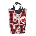 thumbnail image 2 of Bingfone Buffalo Plaid Love And Gnome Laundry Hamper,Large Canvas Fabric Lightweight Storage Basket Toy Organizer Dirty Clothes Collapsible, 2 of 6
