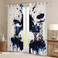thumbnail image 2 of Homewish Cartoon Drum Black Out Curtains for Kids, Watercolor Splatter Art Curtains Pack of 2 (42x63 Each), Music Theme Bedroom Curtains, Black Out Curtains Room Decor, 2 of 6