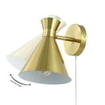 thumbnail image 4 of SAFAVIEH Jordie LED Brass Gold Iron Wall Sconce with Brass Gold Metal Shade, 4 of 9