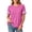 Hot Pink, variant on Maplenight Cotton Linen T Shirts for Women Color Block Crew Neck Short Sleeve Tees Casual Weekend Lightweight Shirts