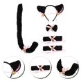 thumbnail image 3 of GOOHOCHY 1 set Faux Fur Animal Ears Band de cabello Cat Cail Pulseras Pintas de lazo Boind Halloween Suministros de cosplay, 3 of 8
