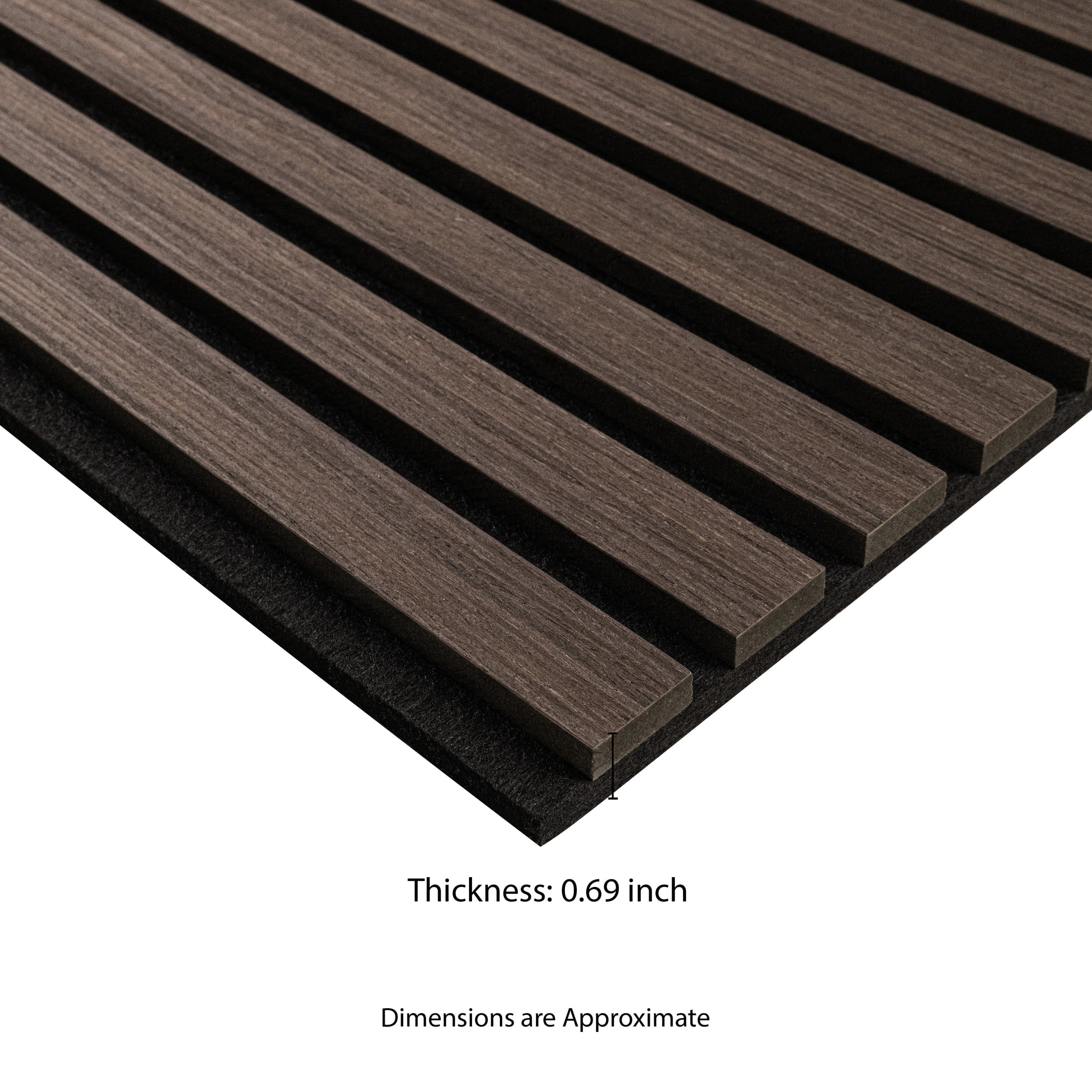 MSI 24 in. x 48 in. Harmony Espresso 3D Fluted Wood Slat Acoustic Sound Absorbing Wall Paneling (Set Of 1)