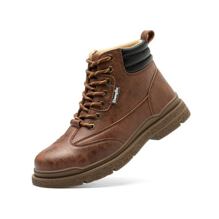 

OwnShoe Men’s Steel Toe Work Boots Waterproof Industrial Safety Shoes Women’s Leather Work Sneakers