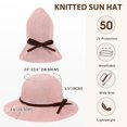 thumbnail image 2 of Pakyozj Sun Beach Hats for Women, Summer UPF 50+ UV Sun Protection Wide Brim Woven Hat Foldable Packable Knitted Cap, 2 of 7
