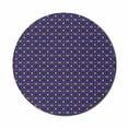 thumbnail image 1 of Geometric Mouse Pad for Computers, Retro Style 80's Continuous Rhombus Inspired Layout Diamond Shapes, Round Non-Slip Thick Rubber Modern Mousepad, 8" Round, Indigo and Multicolor, by Ambesonne, 1 of 2