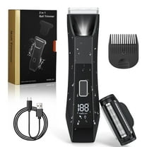 Body Hair Trimmer for Men, IPX7 Waterproof Pubic and Groin Hair Trimmer, Electric Ball Shaver with LED Light, Ceramic Blade, USB Rechargeable