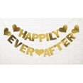 thumbnail image 1 of Inkdotpot Bunting Banner Happily Ever After Metallic Gold Wedding Banner Engagement Sign Photo Prop Wall Decor Bunting, 1 of 5