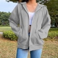 thumbnail image 2 of LIIPEE Womens Zip Up Hoodie Long Sleeve Solid Color Hooded Sweatshirt With Pockets Ladies Comfortable Breathable Everyday Sweatshirts,S, 2 of 6