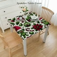 thumbnail image 2 of nygtbtfer  Christmas Round Tablecloth Washable Fabric Table Cloth Cartoon Christmas Character Table Cover for Winter Xmas Holiday Party Picnic Dinner Decor Home Kitchen, 2 of 7