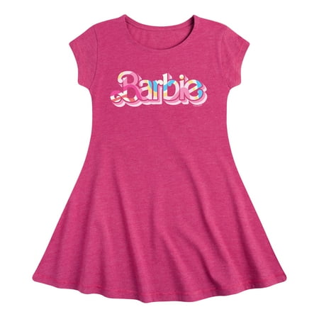 

Barbie - Pattern Colorful - Toddler And Youth Girls Fit And Flare Dress