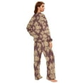thumbnail image 3 of BZSMCE Women Slim Pajamas Loose Style Female Fashion Regal Crimson Damask Pattern Sleepwear, 3 of 6