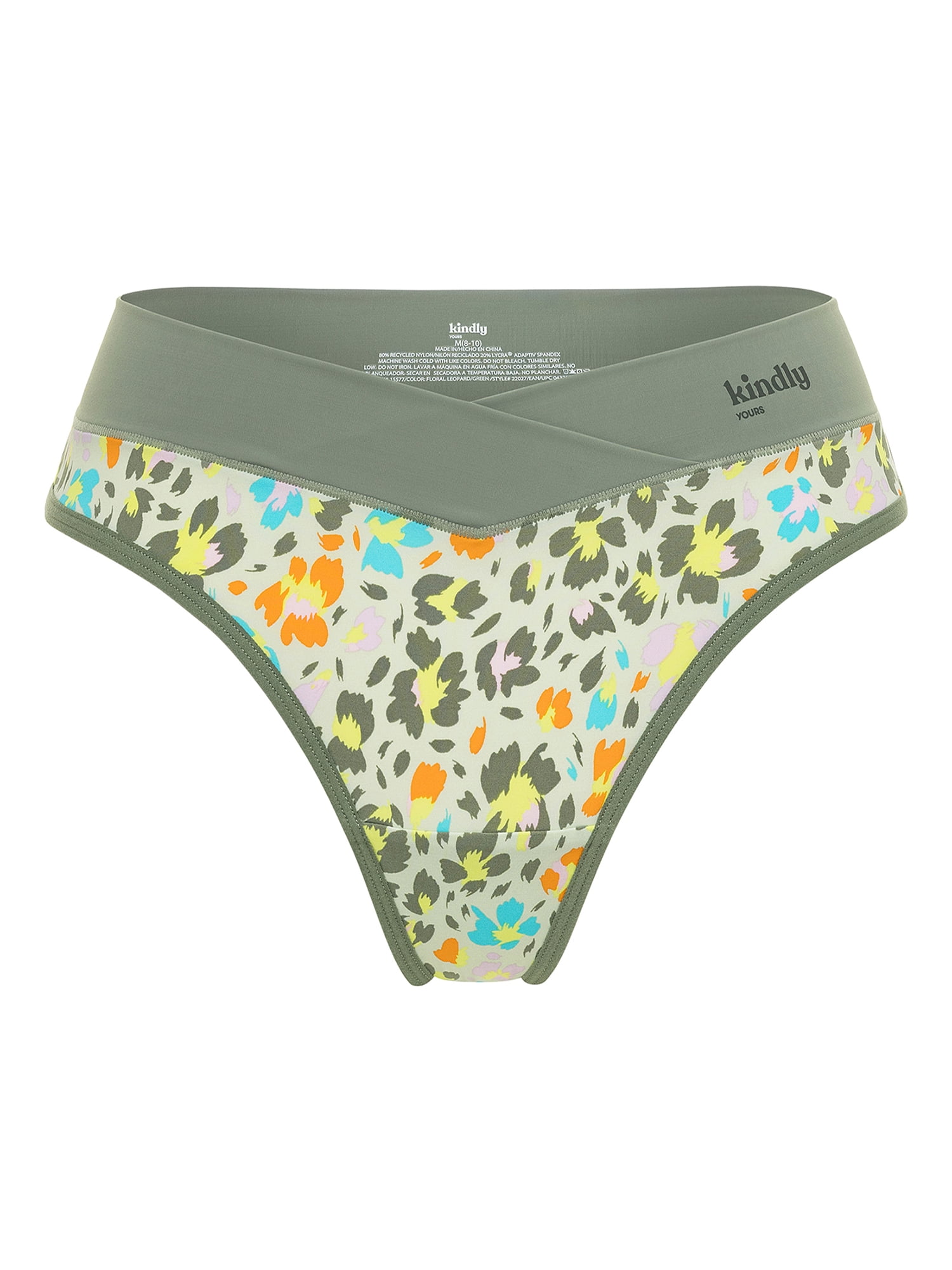 Kindly Yours Women's So Comfy Crossover Waist Thong Panties, 2-Pack, Sizes XS-XXXL