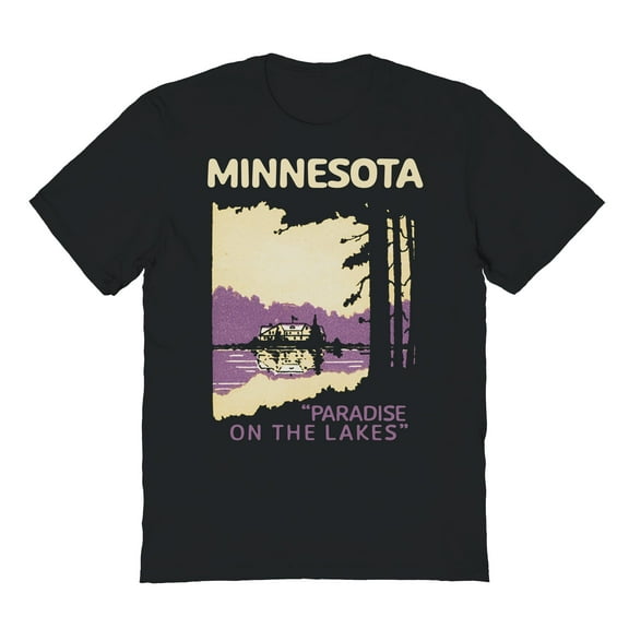 Park Fields Minnesota No Background Print Graphic Black Men's Cotton T-Shirt