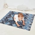 thumbnail image 2 of Blue Geometric Pattern Blanket,Comfortable Soft Lamb Wool Throw Blanket,All Season,Warm Lightweight Blankets for Sofa Bed Couch Living Room Chair,30"x40", 2 of 4