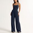 thumbnail image 2 of Stamzod Summer Jumpsuits for Women 2026 Trendy Fashion Halter Sleeveless Wide Leg Jumpsuit Loose Casual Black Romper with Pocket Beach Vacation Clothes Blue S, 2 of 9