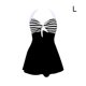 thumbnail image 3 of Qarigey Vestido de baño sin espalda para mujer, traje de baño para niña, traje de baño a la moda para mujer, traje de baño para tomar el Vestidos  raya blanca negra L, 3 of 6