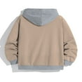 thumbnail image 3 of Drawstring Hooded Sweatshirt for Men with Contrast Color and Long Sleeves, 3 of 6