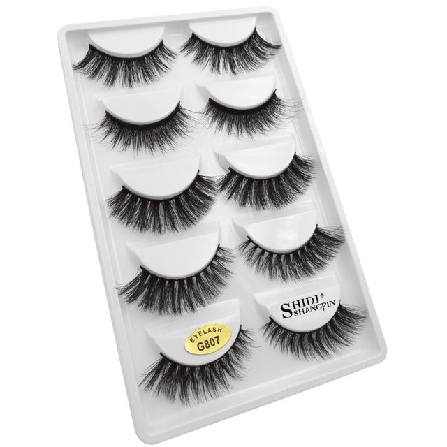 5/10 pares de pestañas de visón 3D, pestañas esponjosas dramáticas, maquillaje, pestañas de visón tenues, pestañas postizas largas naturales, pestañas postizas gruesas Tan Jianjun unisex