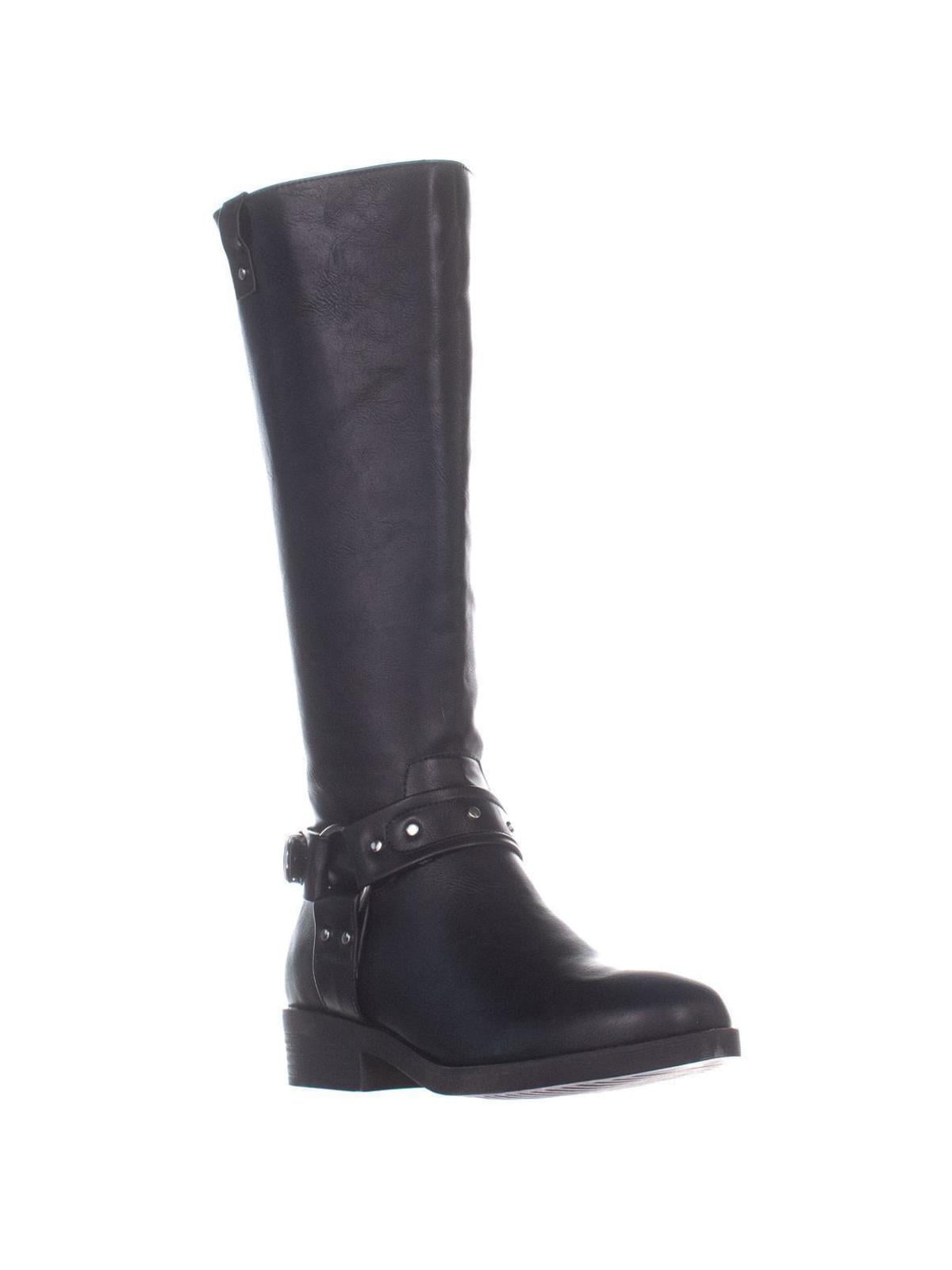 madden girl black knee high boots