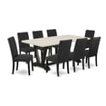 thumbnail image 6 of East West Furniture V-Style 9-piece Wood Dining Set in Black/White, 6 of 10
