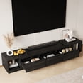 thumbnail image 5 of MEISSALIVVE Extendable TV Stand for Up to 110 Inch TV, Modern Entertainment Center with 3 Drawers & 2 Storage Compartments, Adjustable Length (65"-103"), TV Consoles for Living Room & Bedroom (Black), 5 of 7