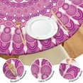 thumbnail image 2 of Mandala Tablecloth Vintage Geometric Design Waterproof Round Cover with Elastic Edges and Back for Spiritual Healing, 2 of 3