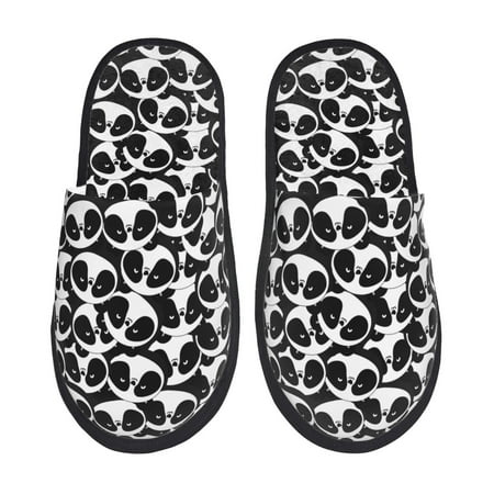 

Yiaed Panda1 Print Unisex House Slippers Slip on Warm Shoes Indoor Outdoor with Anti-slip sole-Large