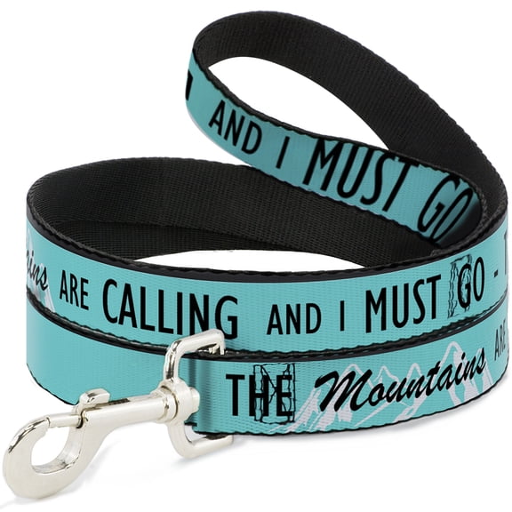 Buckle-Down Pet Leash, Dog Leash, The Mountains Are Calling And I Must Go Mountains Outline, 4 Feet Long 1.0 Inch Wide