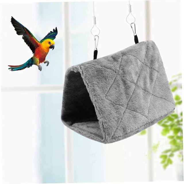 Nido de loros, hamaca de felpa cálida para invierno, tienda de campaña con jaula colgante suave, jaula de cueva colgante de felpa para loros y pájaros