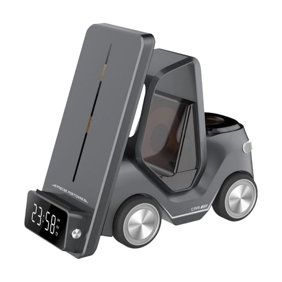 Xuanheng Cordless Charger 15W Desktop Phone Tablet Stand for Cell Phone Car Car Shape grey