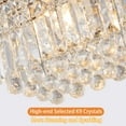 thumbnail image 4 of Industrial-Style Extra-Long Rectangular Crystal Chandelier with E27 Bulbs Home Decor, 4 of 7