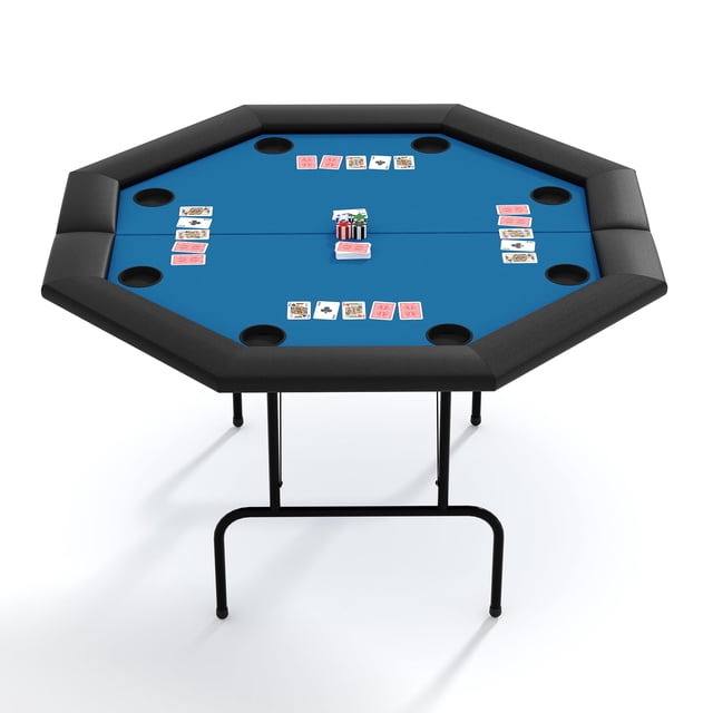 8-Player Octagon Poker Table with Foldable Legs & Cup Holders