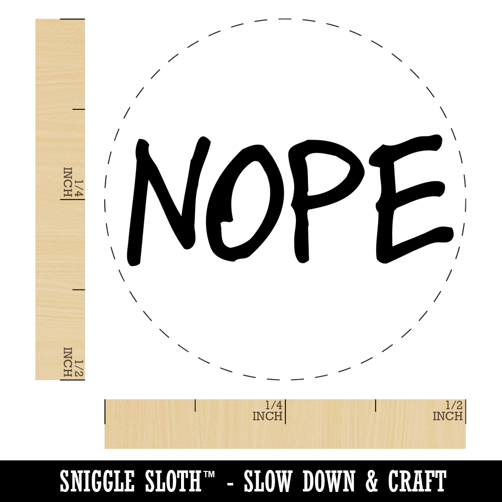 Nope Text Self-Inking Rubber Stamp Ink Stamper - Fuchsia Ink - Mini 1/2 Inch