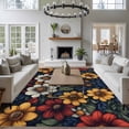 thumbnail image 3 of 6'x9' Area Rugs, Flower Floral Indoor Outdoor Area Rug for Living Room Bedroom, Cottagecore Blooms Garden Wildflower Washable Bathroom Rugs Kitchen Floor Carpet Mats Home Decor Aesthetic, 3 of 8